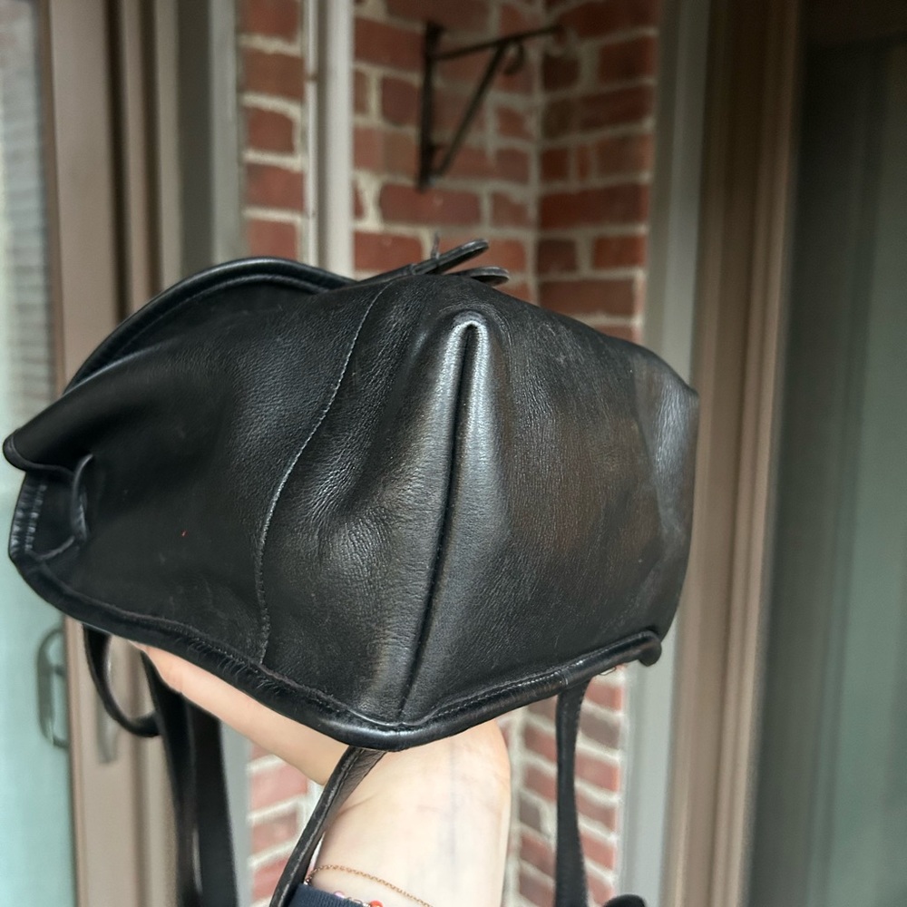 Vintage coach small daypack backpack style 9960 black leather retro y2k turnlock - Picture 5 of 12